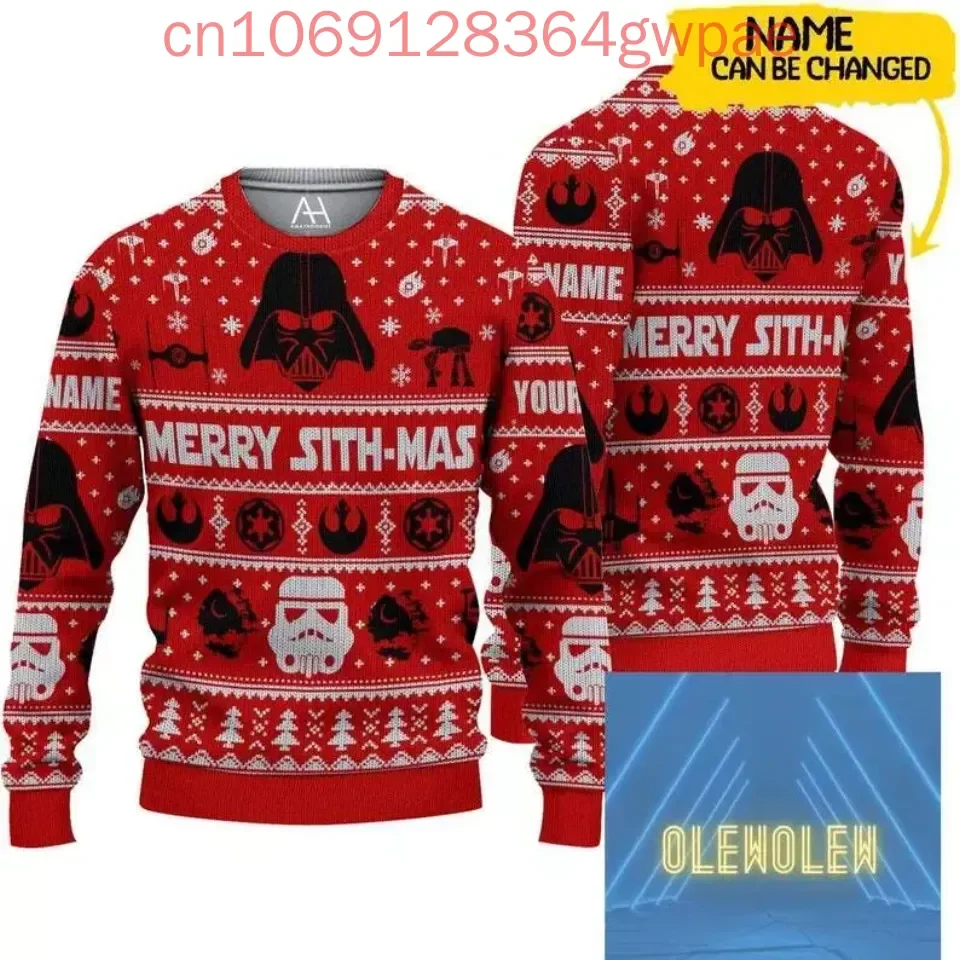 Disney Star Wars Christmas Ugly Sweater Men\'s Womens 3d Ugly Sweater Darth Vader Ugly Christmas Sweater Anime Xmas Sweater Tops