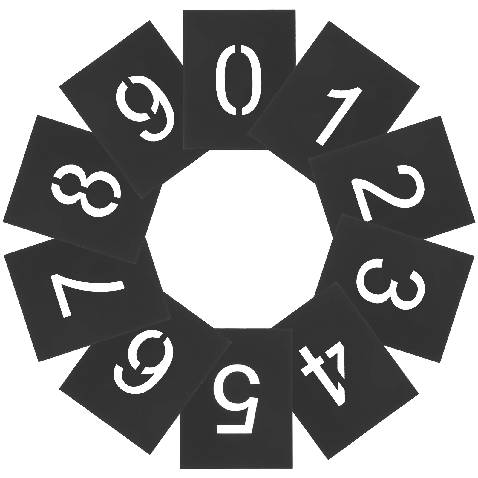 10pcs Digital Word Module Stencils 5cm PVC Numbers Letter Craft Reusable Painting Templates for Wall Decor