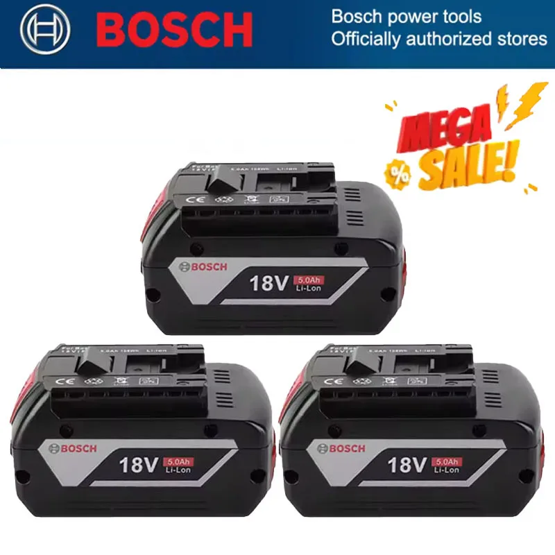 

18V 5Ah/6Ah Original BOSCH Battery Professional Replacement for BAT609 BAT609G BAT618 BAT618G Series of electric tools,