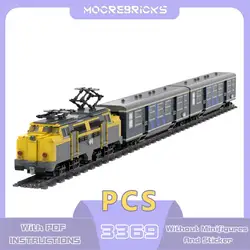 City Series Dutch Passenger Train Building Blocks Railway Locomotive Carriage Vehicle Model Advanced Bricks Toy Surprise Gift