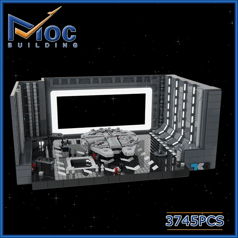 3745P Star Movie Serie UCS Hangar Bay 327 Diorama Building Block Assembly Bricks DIY Model Toy Architecture Collection For Kid