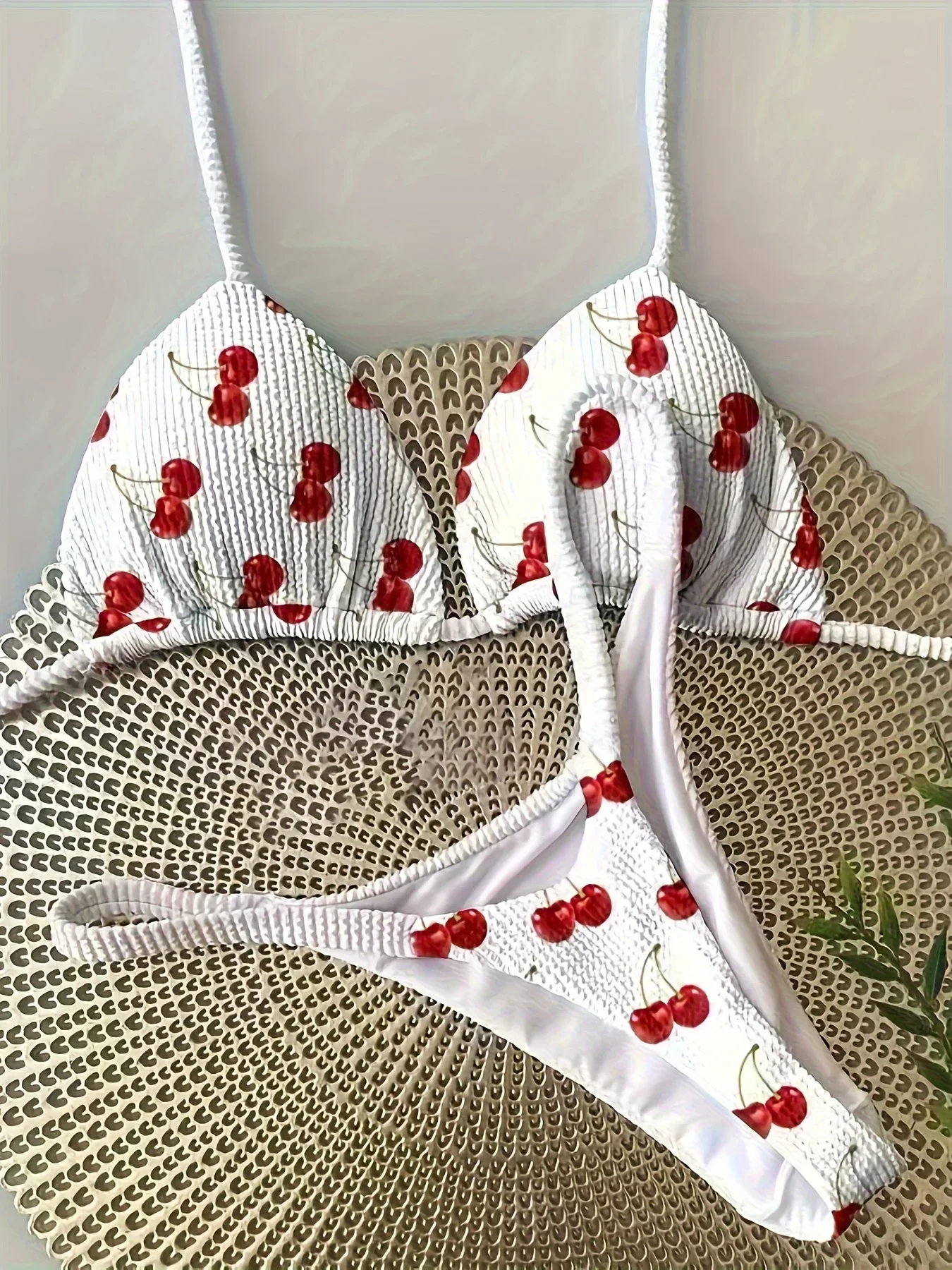 Neck Thong Swimsuit Seaside Vacation Ladies Split Bikini Two-piece SetDV