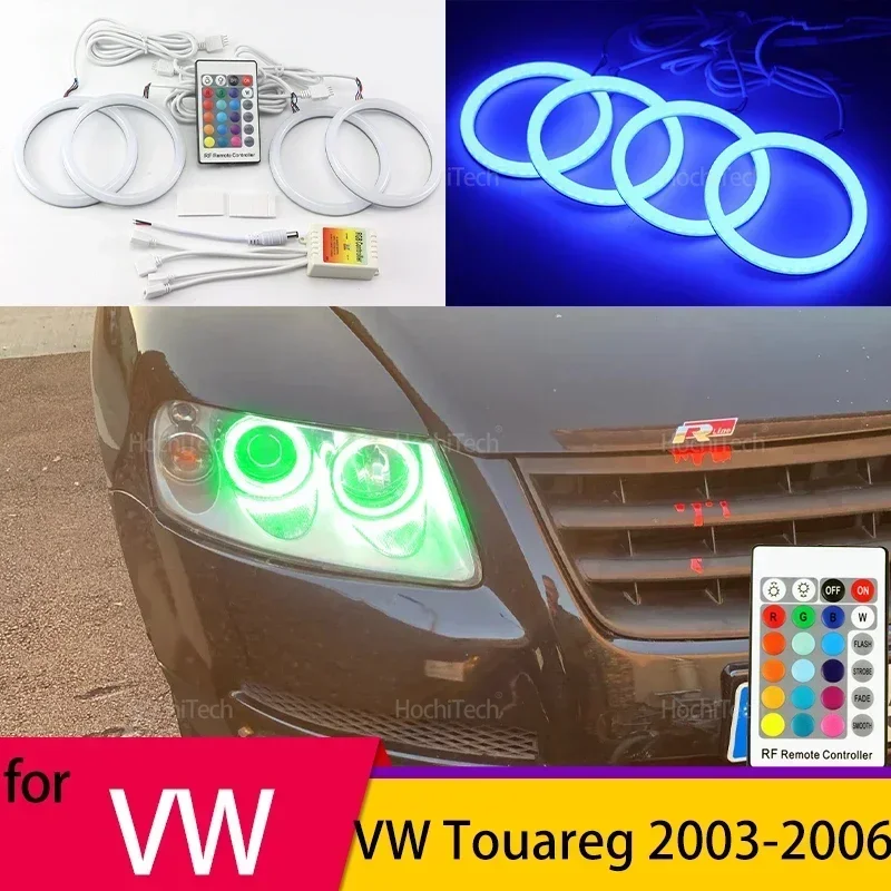 For Volkswagen VW Touareg 2003-2006 Accessories RGB DRLs with Dimmer - 16 Colors, 4 Dynamic Modes, Wireless Control Included