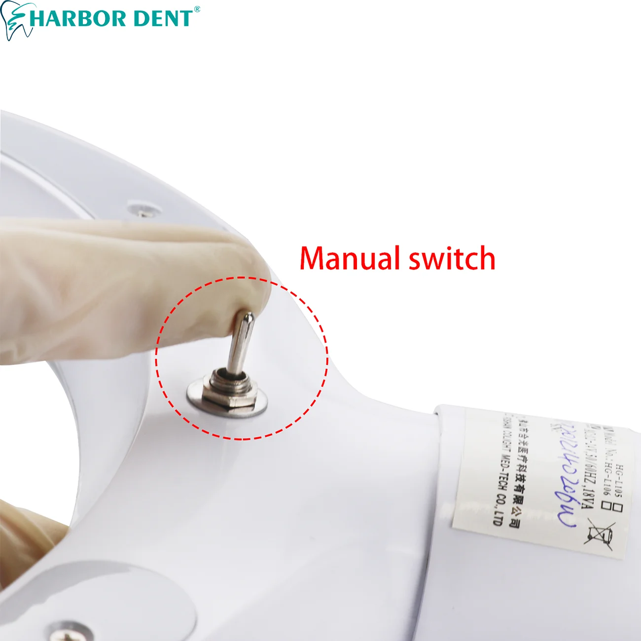 مصباح تشغيل الأسنان LED مع مفتاح استشعار ، ضوء الحث ، معدات طب الأسنان ، الضوء الأصفر والأبيض ، 18 واط