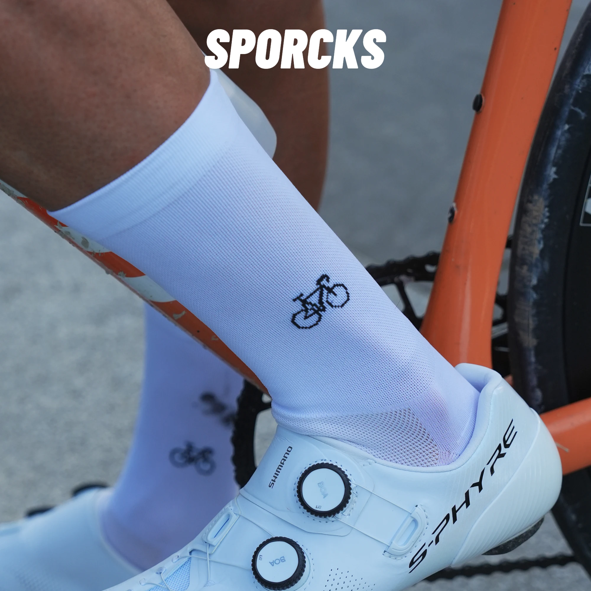 

Bicycle Pattern Cycling Socks Men's and Women's Road Cycling Sports Trendy Breathable High-Elastic Wear-Resistant Mid-Calf Socks