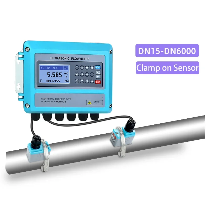 

Ultrasonic Flow Meter 20 Mm Wall Mounted External Flow Sensor Ultrasonic Water Flow Meter