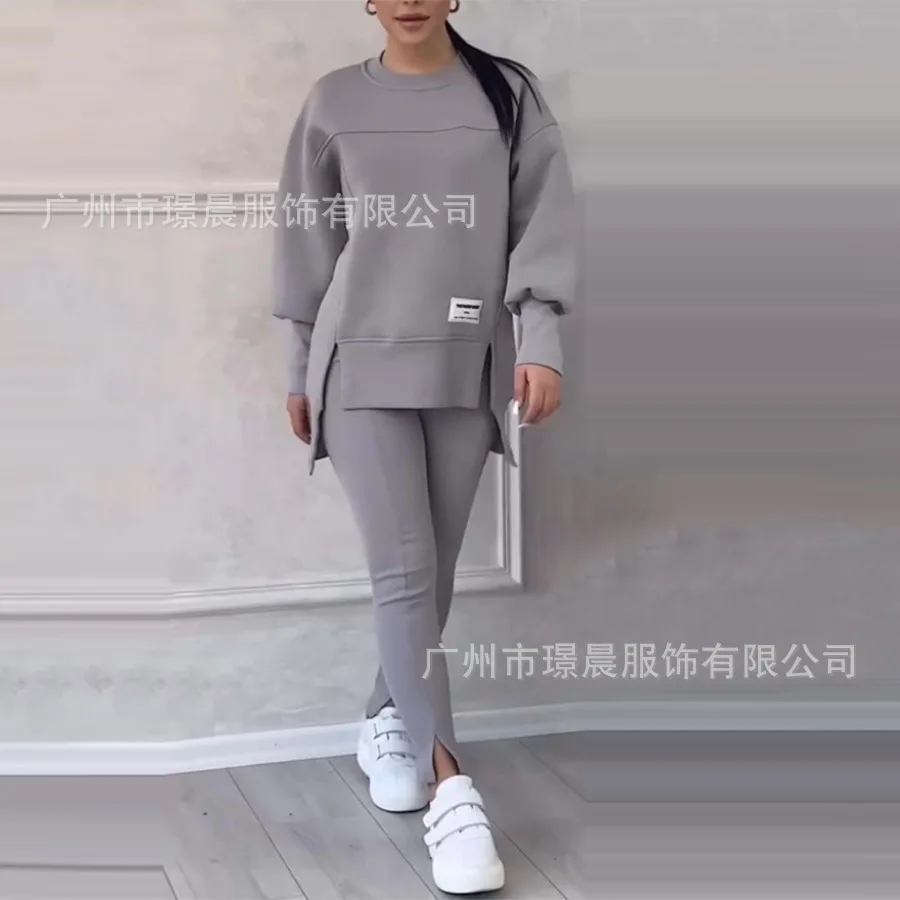 Conjuntos de pantalones para mujer, sudaderas con capucha estampadas, conjuntos a juego, jersey, sudaderas, manga larga, corte ajustado, cintura elástica, pantalones hasta el tobillo, informales