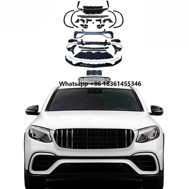 

Style Rear Bumper, Grill, Inner & Lip Pipe Car Bumpers Kit forCoupe C253 (GLC300/Facelift) - 63