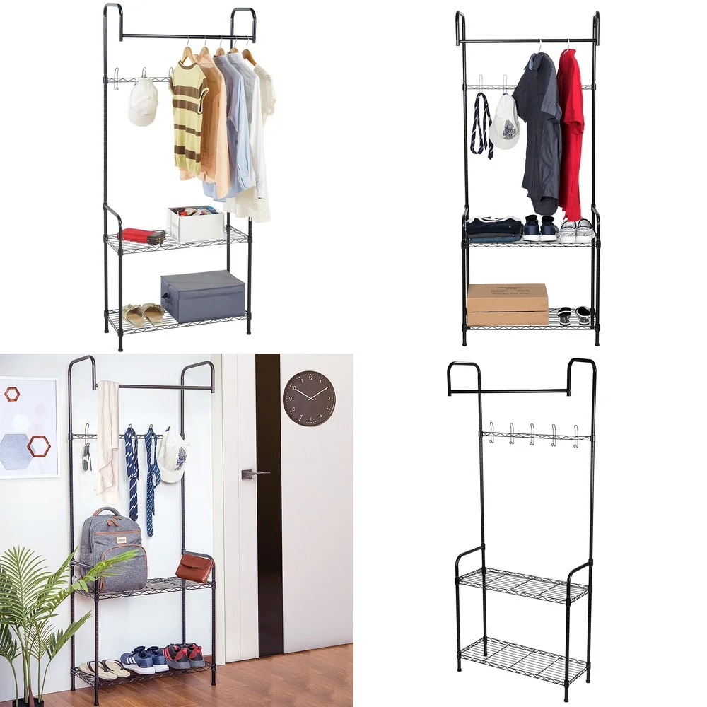 

Entryway Mudroom Storage Coat Rack Hall Tree with Shoe Organizer Hat Hook Closet Entry Organizer for Small Spaces Modern Entry