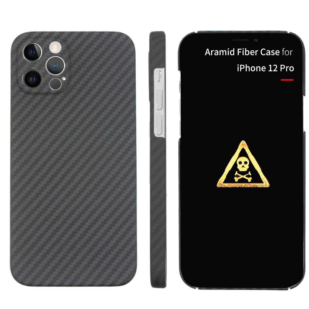 Aramid Fiber Case for iPhone 12 Pro Fine Camere Coverage Carbon Fiber Cover Super thin light Business iPhone 12Pro Cover Shell