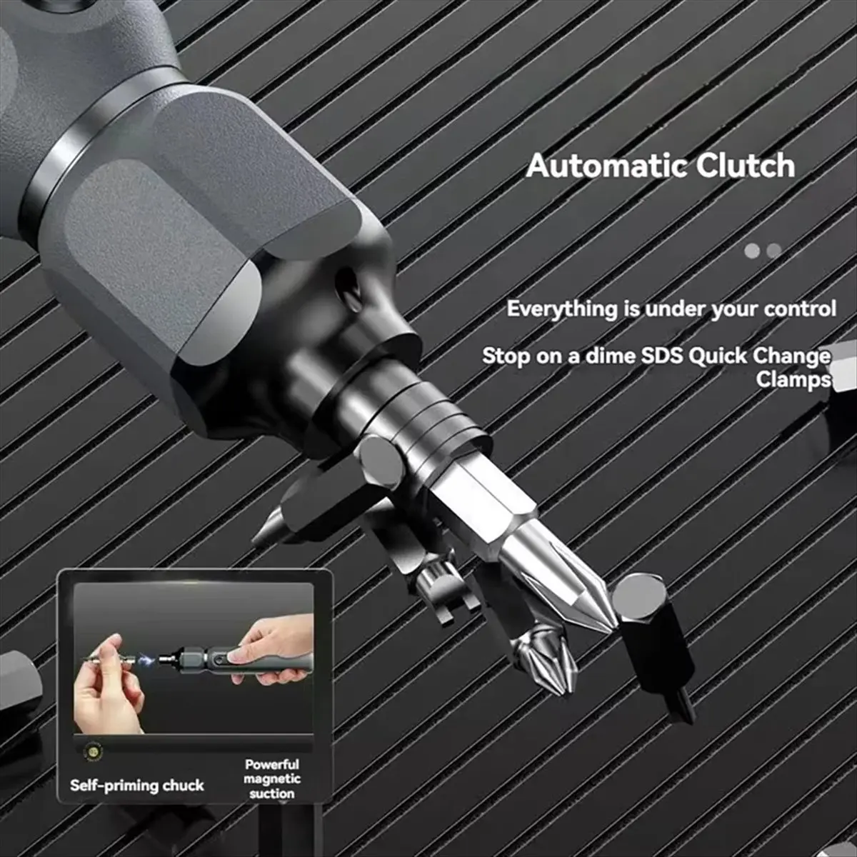 AA1687~Mini Cordless Electric Screwdriver Manual/Auto Rechargeable Battery Household Small Electric Drill Driver Bit Tool