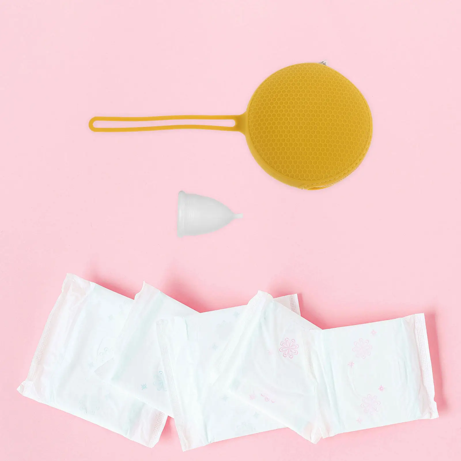 Estojo de Viagem para Copo Menstrual, Caixa de Armazenamento Pequena de Silicone, Organizador Reutilizável para Copo Menstrual, Bolsa Portátil para Mulheres