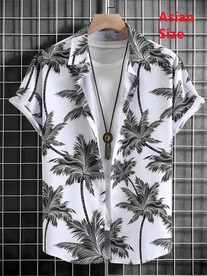 Summer Flower 3D Print Top Men's Summer Hawaii Beach Shirts Outdoor Party Men's Breathable Short Sleeve Street Social Apparel