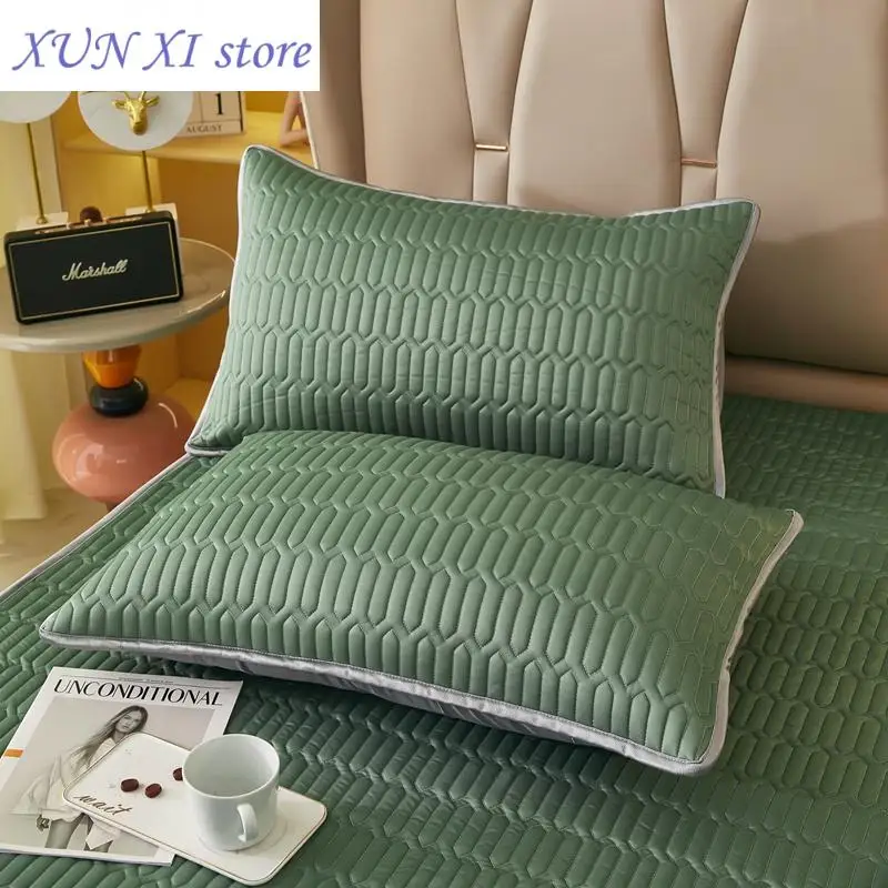 New Ice Cooling Pillowcase for Summer Latex Pillow Cover 48x74cm Solid Quilted Pillow Sham Home Decorative Pillowcase