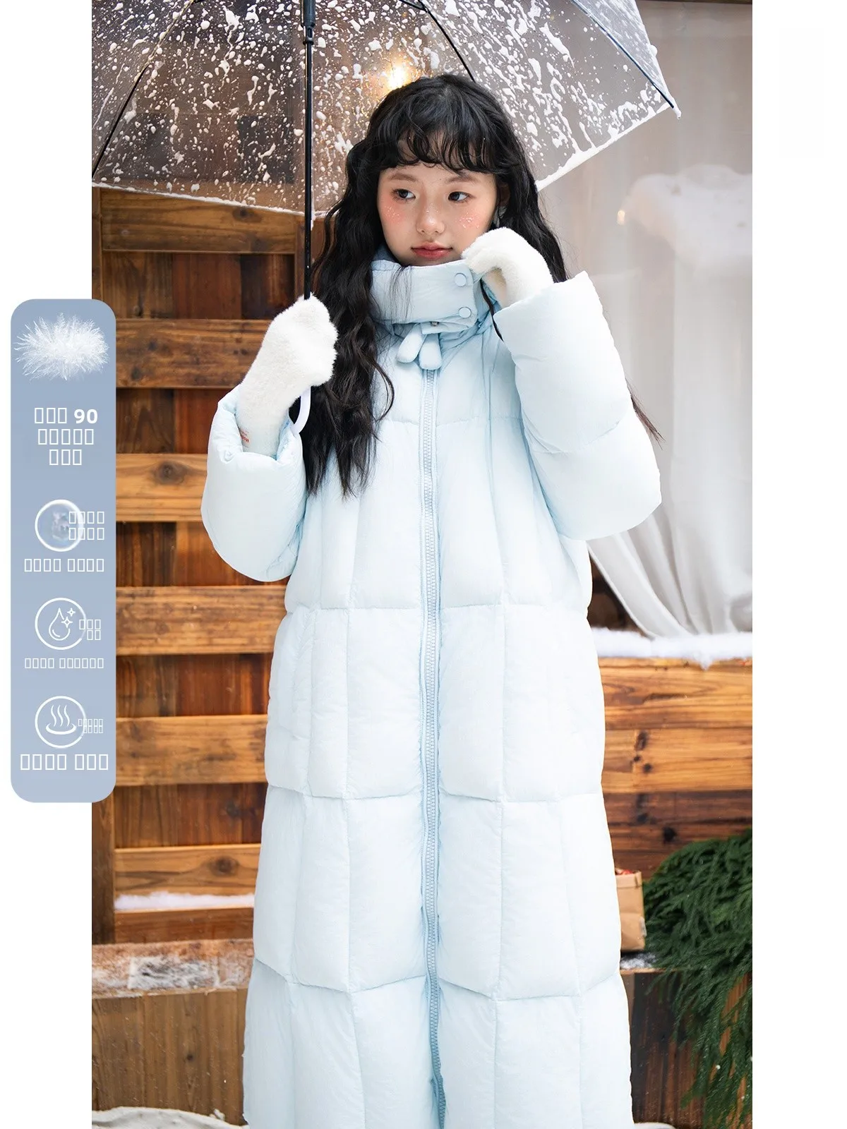 

Ultra-Light Ultra-Soft 90% White Du down Long Hooded Women's Puffer Jaet Extreme Cold Weather Warm Commute Sle Zipper C...