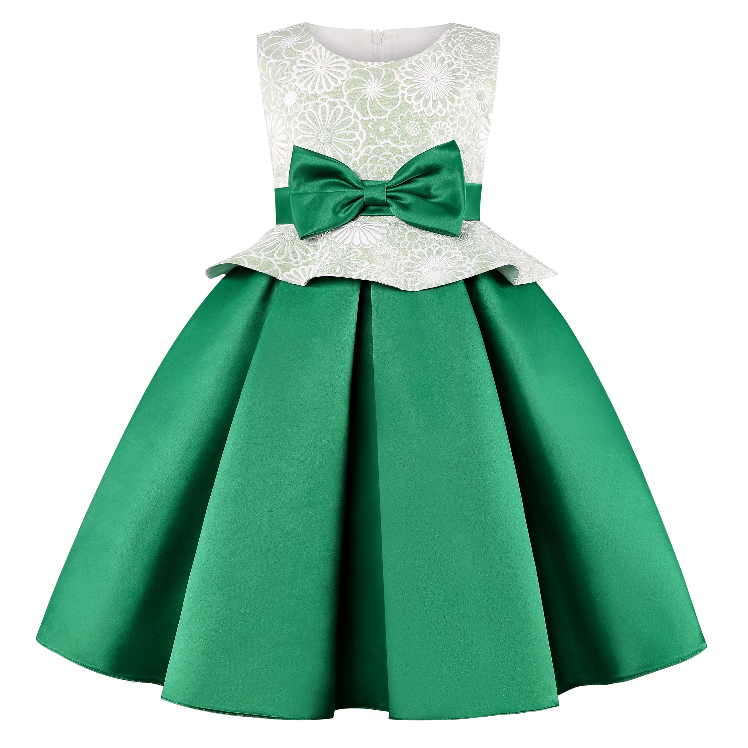 Summer children's dress Bow Princess Cute dress Flower child wedding host show evening dress