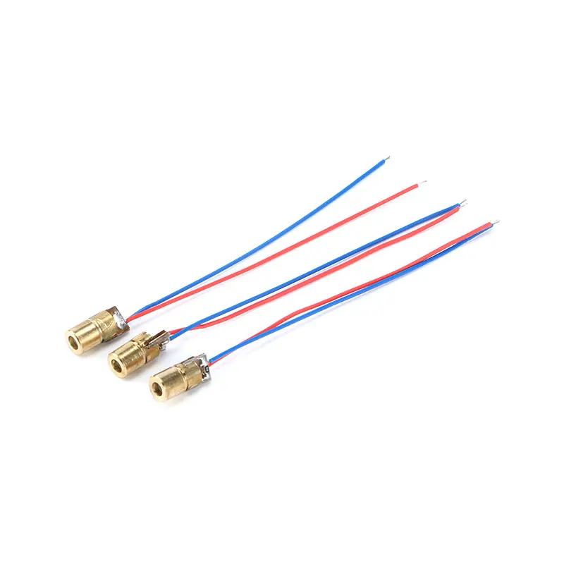 10/5PCS 5V 650nm Laser Diode Adjustable Laser Tube Copper Head 6mm Red Dot Laser Module