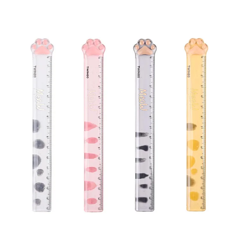 

36pcs/lot Creative Cat Paw Ruler Kawaii Drawing Painting Tool Bookmark Promotional Stationery Gift School Supplies