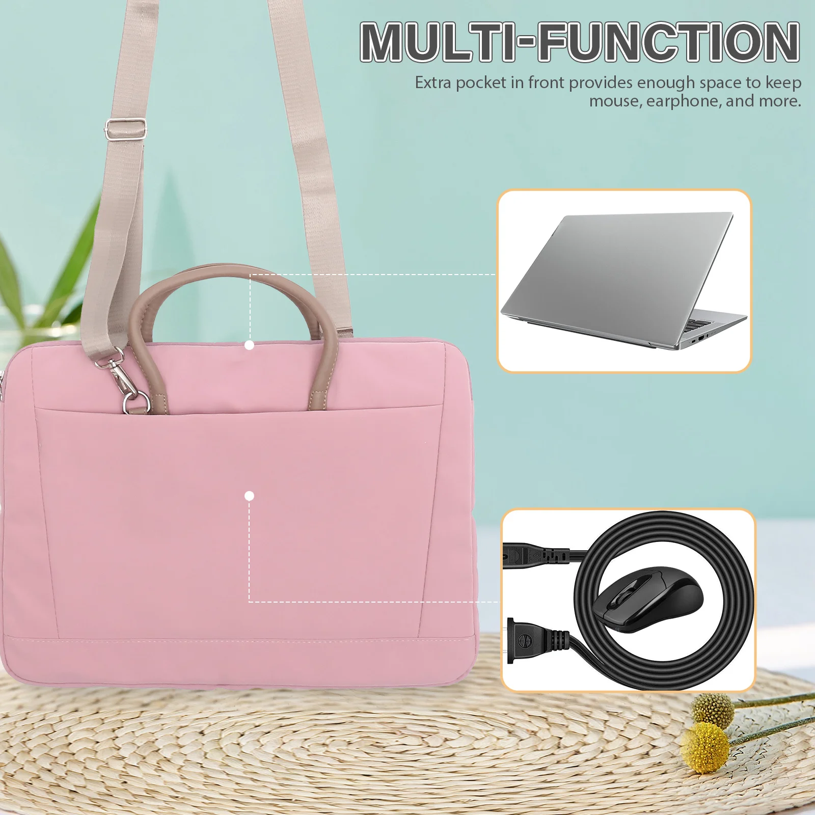 

Laptop Bag Sleeve Case Computer with Strap Business & Bags for Women Storage Portable