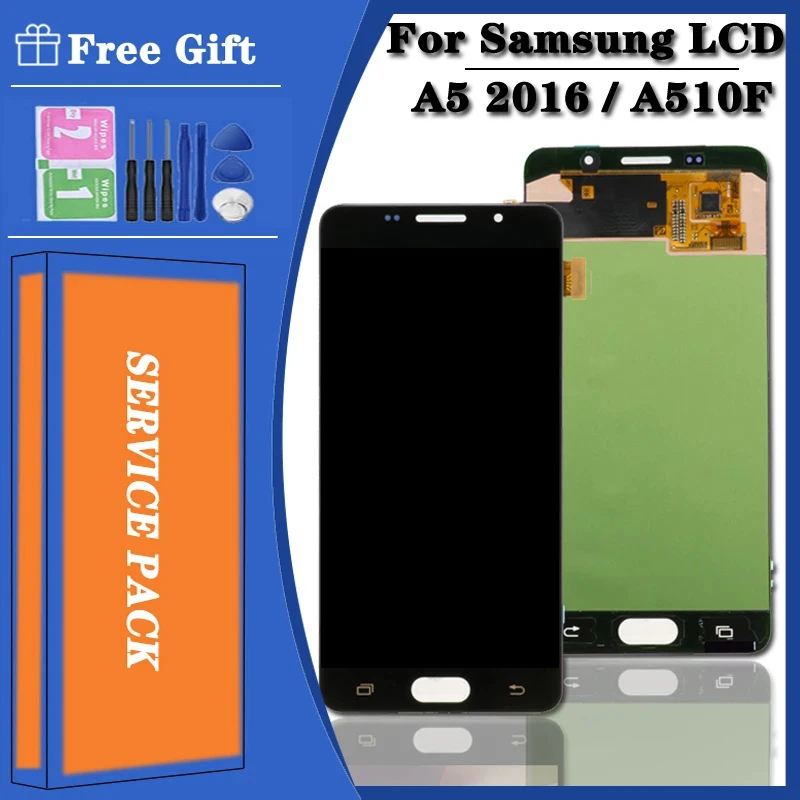 Super AMOLED  Test LCD for Samsung  A5 2016 A510F A510M A510FD A5100 A510 LCD Display Touch Screen Digitizer Assembly