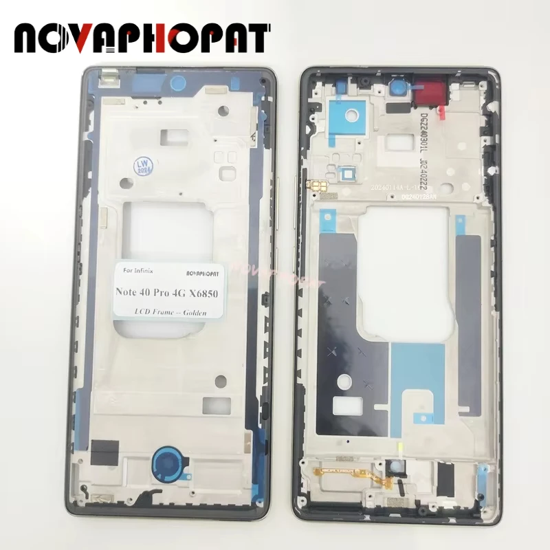 LCD Frame Front Middle Housing Cover Case Chassis Bezel For Infinix Note 40 Pro 4G X6850 Power On Off Volume Button Flex Cable