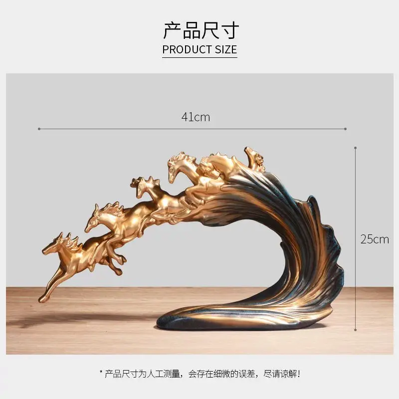 Resin Horse Sculpture Animal Statue European Style Souvenir Living Room Office Study Desktop Decoration Ornaments Modern