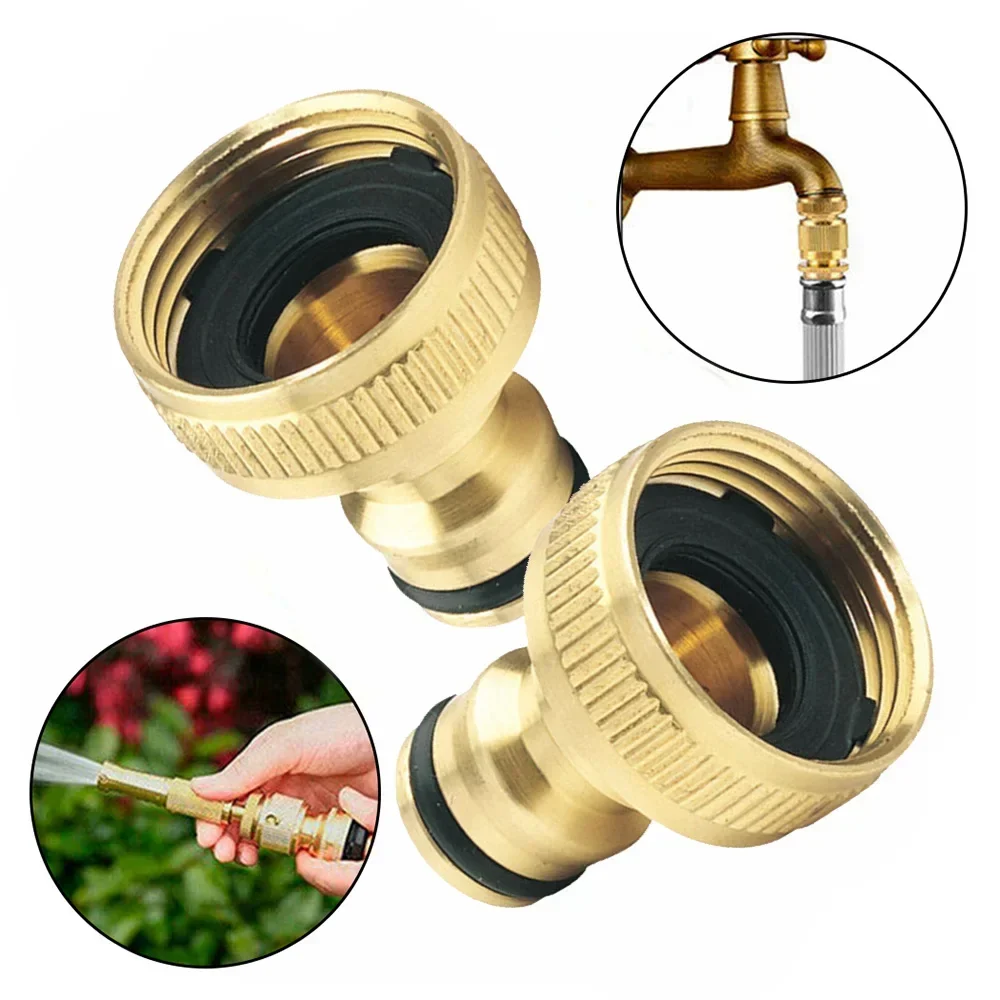 

ALLGOOD 2pcs Fitting 3/4 To 1/2 INCH Thread Quick Connector Brass Garden Irrigation Faucet Hose Tap Nozzle Adapter Water Gun Joi