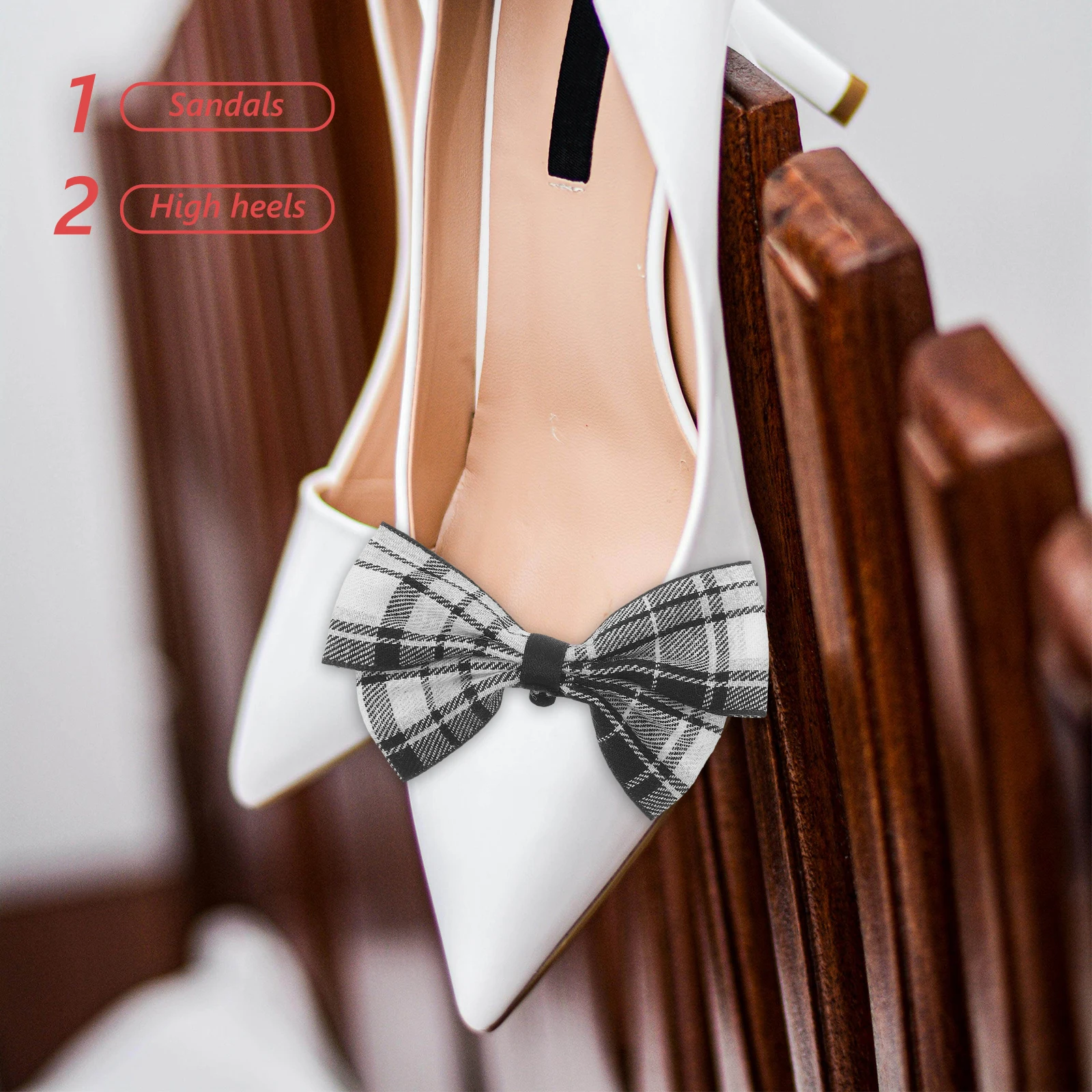 Clip su decorazioni per scarpe Clip con fibbia a fiocco per scarpe da sposa con tacco alto in tessuto decorativo Bowknot Decorazione sposa