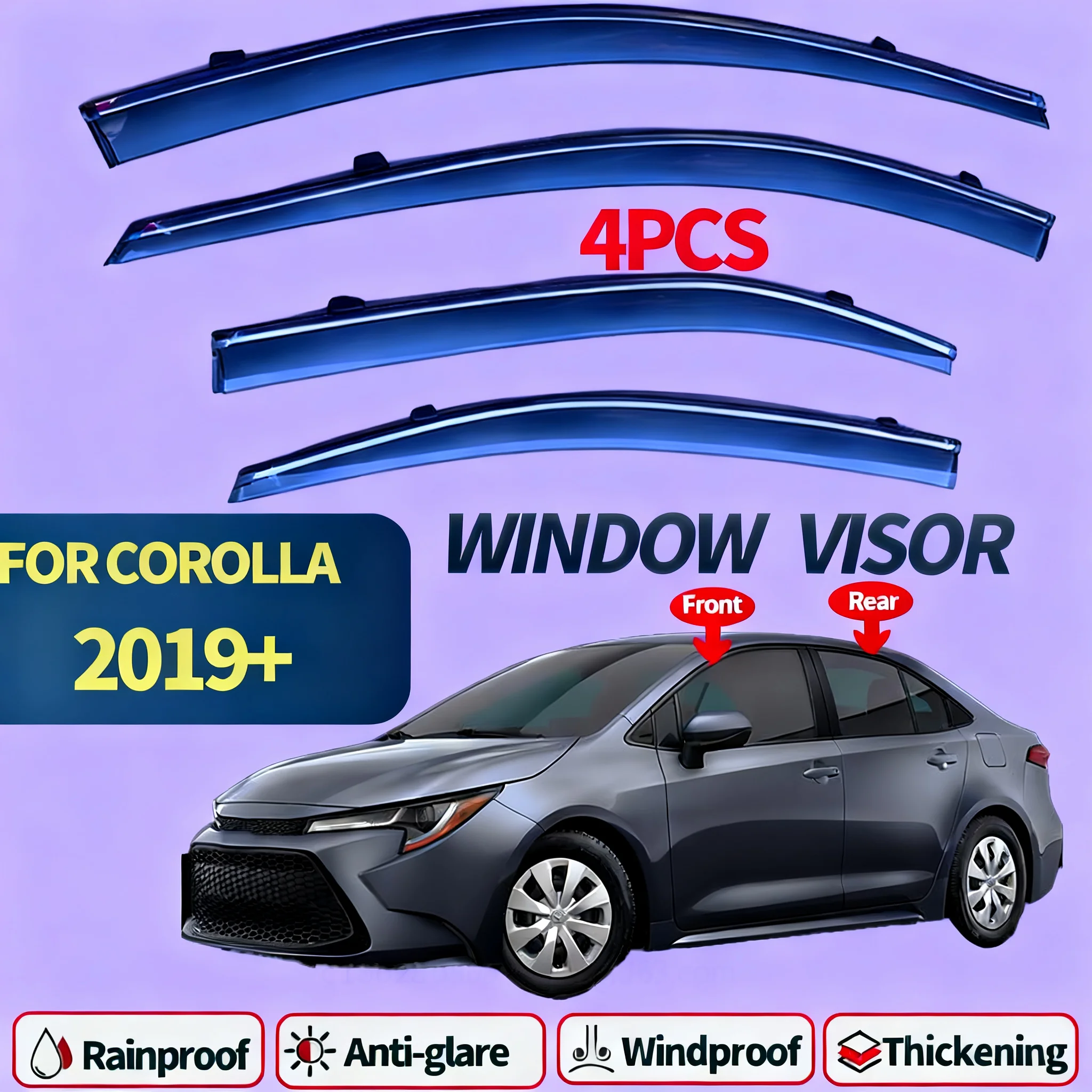 

Window rain shields suitable for Toyota Corolla models from 2019 to 2023, easy-to-install window sun visors