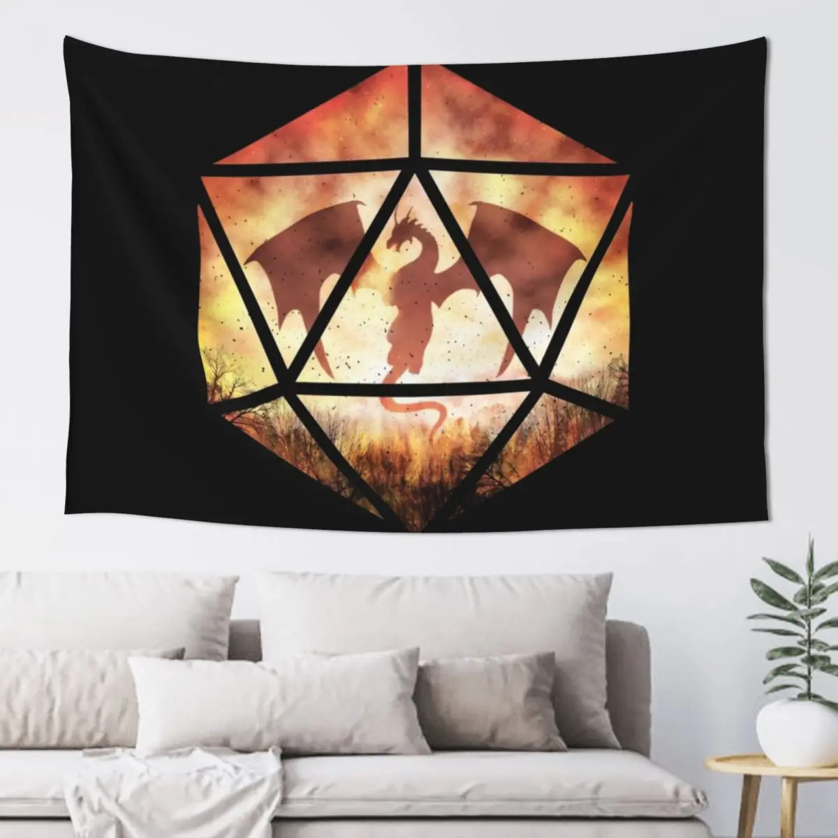 

Fire Dragon D20 Tapestry Decorations For Room Aesthetic Room Decorations Tapestry