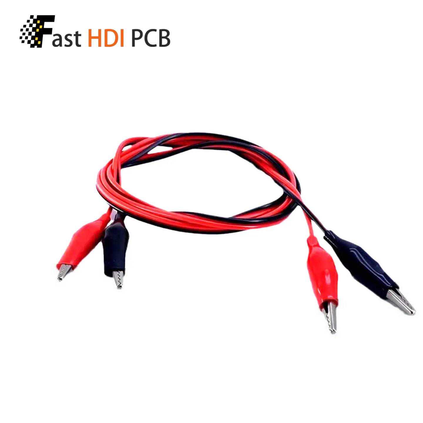 Cabo de ligação com jacaré duplo, cabo de teste vermelho e preto paralelo para osciloscópio, 1 metro, cabo eletrônico de dupla extremidade