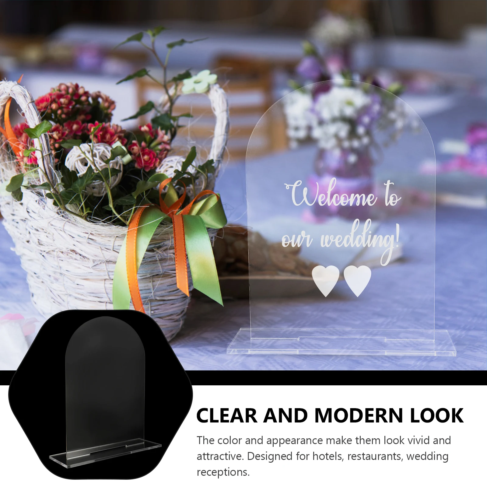 

5pcs Arch Shaped Acrylic Place Cards Clear Table Number Stands For Wedding Party Seating Cards Diy Blank Signs Reusable Decor