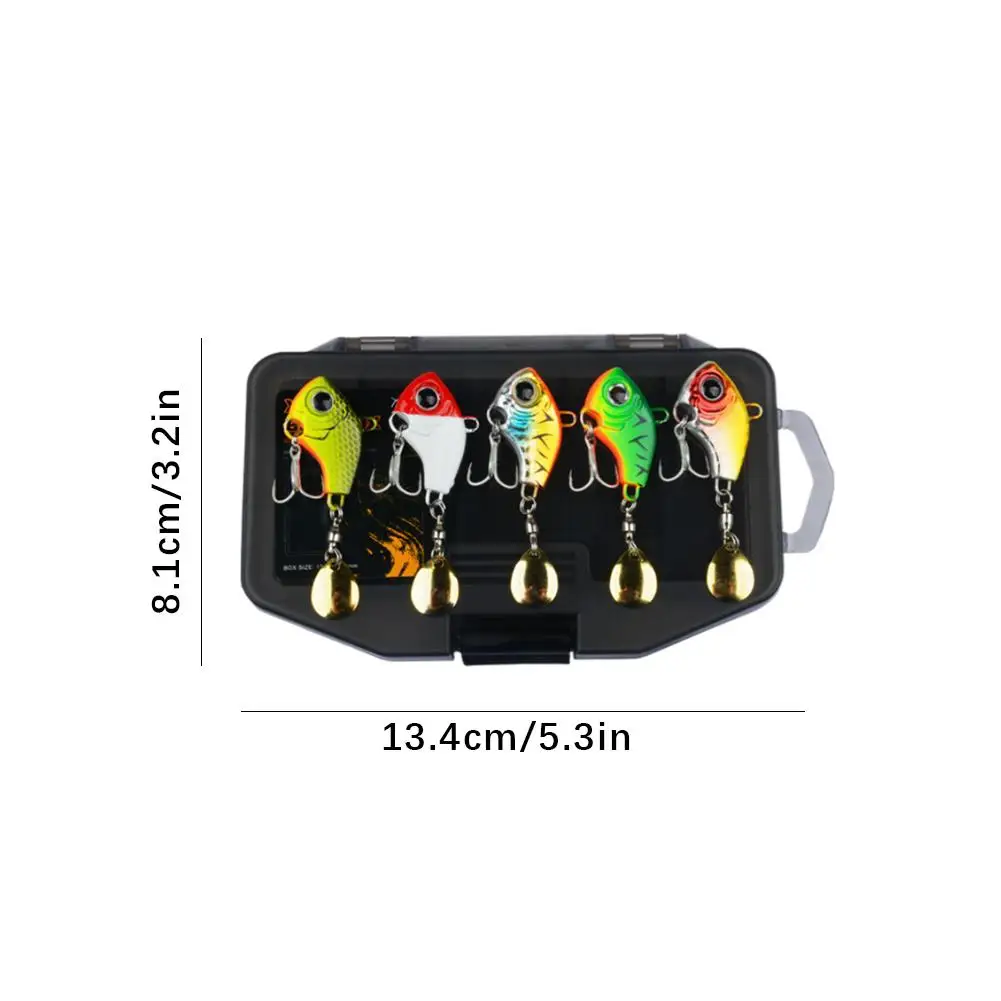 Angelköder 5-teiliges Tackle-Box-Set, Schwanzspinner, Köderguss, Metall-Jig-Klinge, Metall-Angelköder für Hecht, Lachs