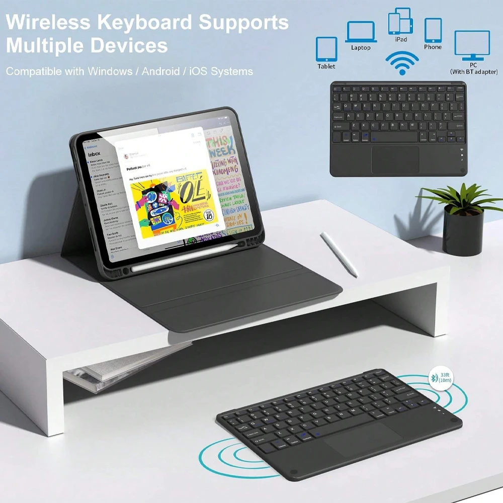 Etui z klawiaturą do Samsung Galaxy Tab A9 8.7 cala, pokrowiec z klawiaturą ochronną do Samsung Tab A9 SM-X110/X115/X117