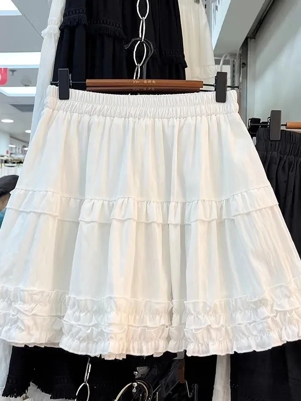 

plus Size 300 Pou Cake A-Line Skirt Women's Summer Casual Anti-Aging Student High Waist Flared Skirts Korean Sle