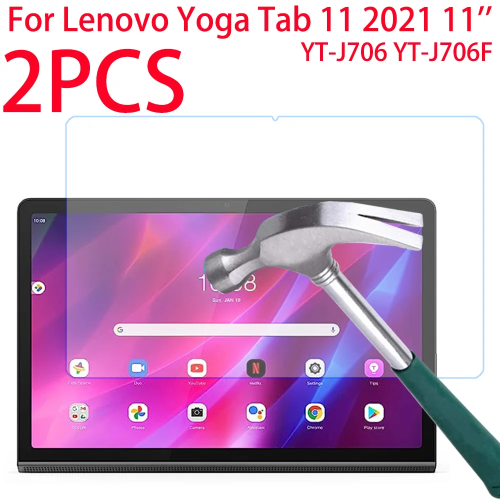 

2 Packs 9H Tempered Glass Film for Lenovo Yoga Tab 11 2021 YT-J706F 11.0 inch Tablet Screen Protector Bubble Free Hardness