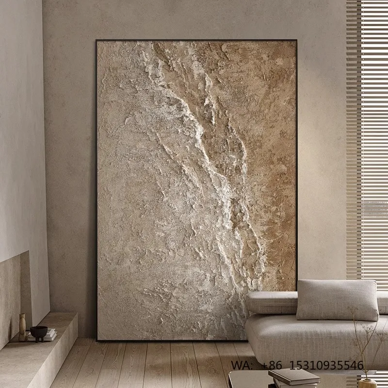 

Italian Minimalist Abstract Oil Canvas Framed Wall Art High-end Entrance Decoration Inkjet Printed Wabi-sabi Nordic Living Room