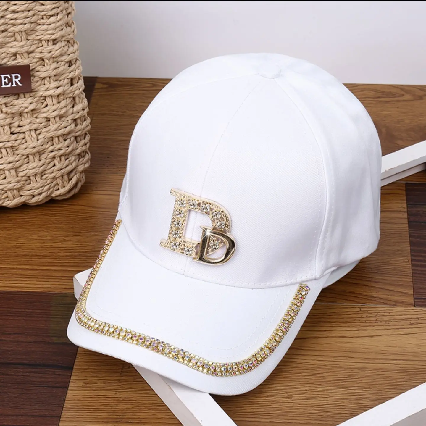 Fashion Women Diamond D Letter Baseball Cap Korean Version Casual Lady Caps Snapback Summer Sun Protection Hat Hip hop Sport Hat