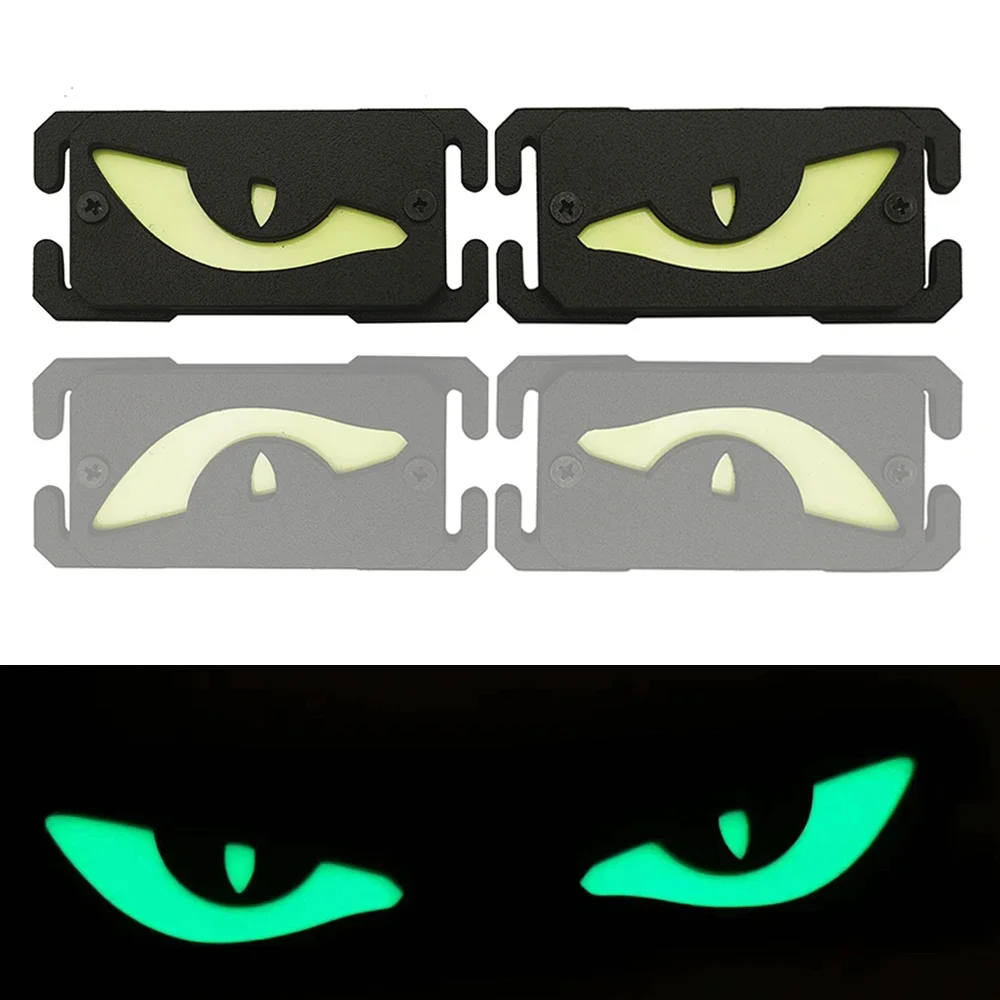 레이저 글로우 인 다크 빅 아이 패턴, 플라스틱 눈 스트립 버클, 몰리 태그 패치, 블랙팩 벨트 클립 백, 모자 조끼 패치