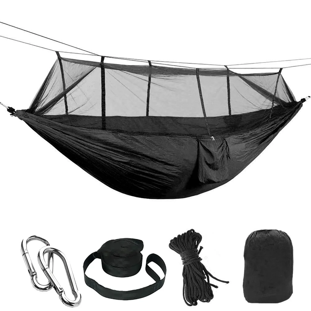 CX mosquito net hammock Outdoor mosquito repellent camping hammock with mosquito net, encrypted mesh nylon hammock
