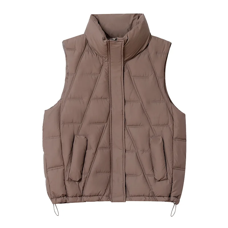 

New Autumn Winter Down Cotton Vest Women Short Jacket Fashion All-Match Sleeveless Jacket Waistcoat Vests Chaleco Mujer Coat