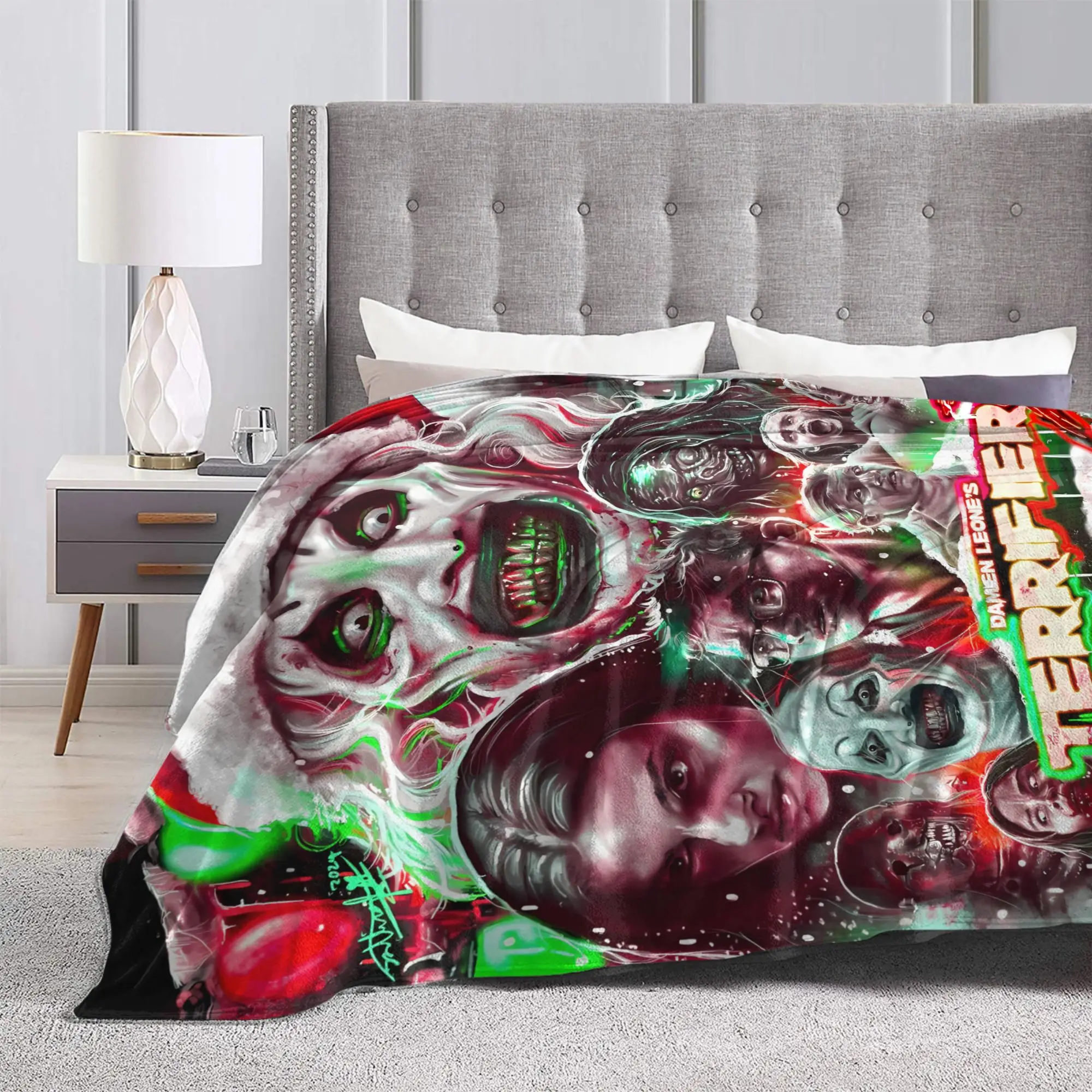 Terrifier Movie Blankets Quality Super Soft  Throw Blanket Winter Boy Girl Home Decor Fluffy Bedspread