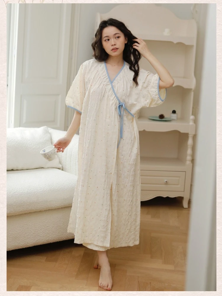 Maternity Kimono Feeding Nightgown Summer Soft Crinkle Cotton Postpartum Midi Breastfeeding Dress Short-sleeved Home Clothes - AliExpress 200574005 Maternity Kimono Feeding Nightgown Summer Soft Crinkle Cotton Postpartum Midi Breastfeeding Dress Short-sleeved Home Clothes - AliExpress 200574005