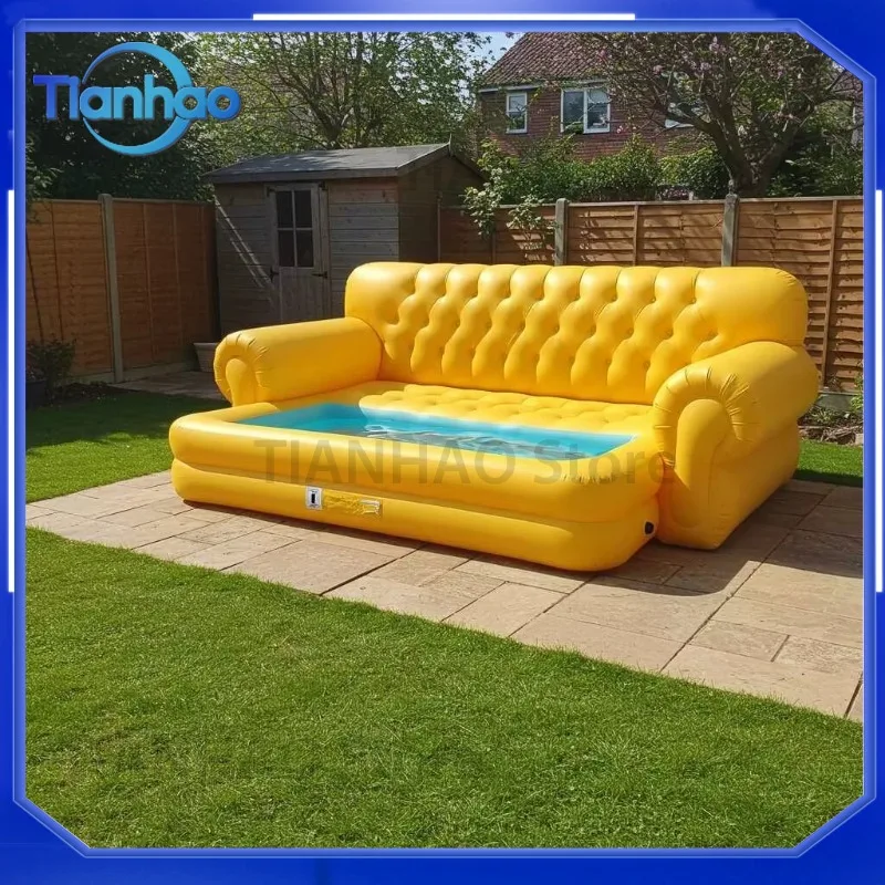 Custom Rectangular Inflatable PVC Pool Sofa for Kids Garden and Backyard Big Swimming Pool Accessory