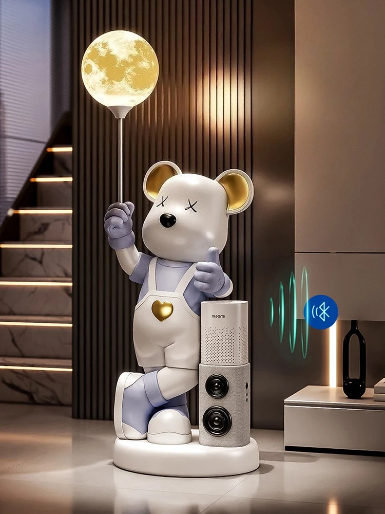 Home Decor Bluetooth Speaker Bear Statues Large Floor Decor Living Room Animal Sculpture Piggy Bank Ornaments Housewarming Gifts