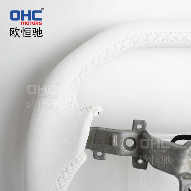 For Tesla Model 3 23 steering wheel modification and upgrade to white full-leather heated cybertruck