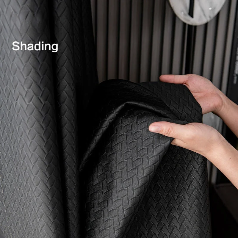 

Modern Simple Curtains for Living Room Thickened Cortina Shading Cloth Grid Diamond Pattern Curtain Bedroom Insulation Drapes