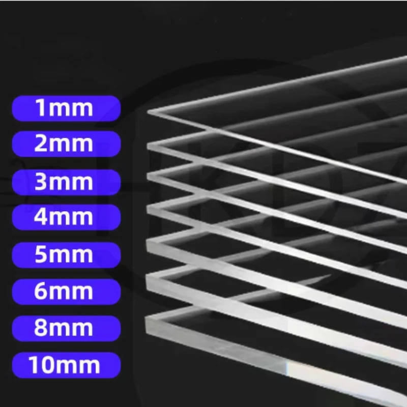 5Pcs Thickness 1/2/3mm Transparent Acrylic Plate Perspex Plastic Sheet Organic Glass Plastic Board 50x100mm~300X300mm