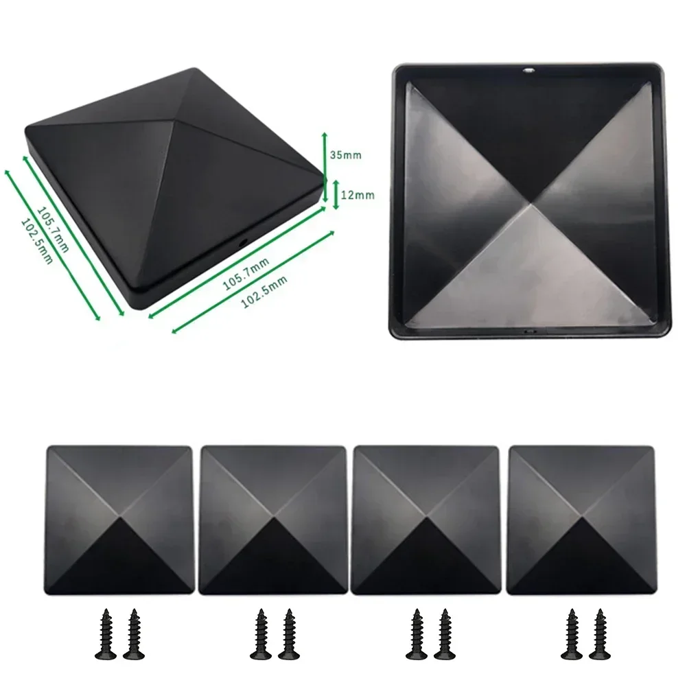 

4/1Pcs Fence Post Protection Hard Plastic Black 4 Inch Fence Post Garden Accessories For Protecting Wooden Fence Poles