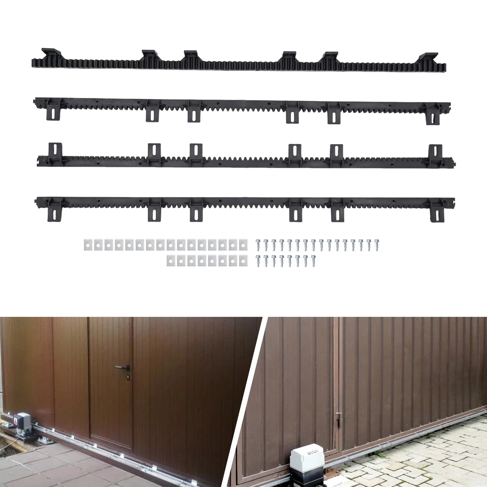 4 قطعة M4 رفوف التروس النايلون باب والعتاد الأرفف 100*2*2.8 سنتيمتر/39.4*0.8*1.1in الباب شنت
